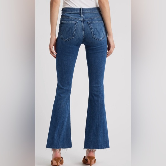 Mother The Weekender Fray Flare Jeans 28 Faded Blue Mid Rise Denim - Picture 2 of 9